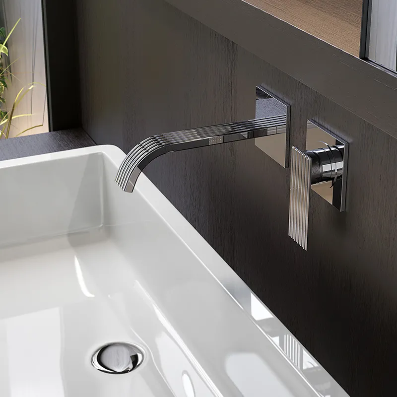 Einhebel-Waschtischmischer für die Wandmontage ohne Platte Ios Treemme