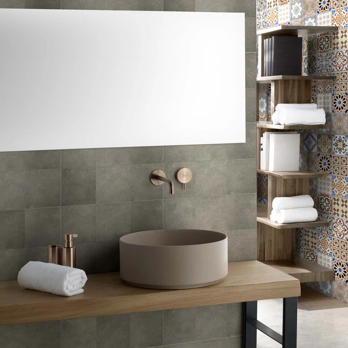 Doppelloch Waschtischarmatur Round Linki