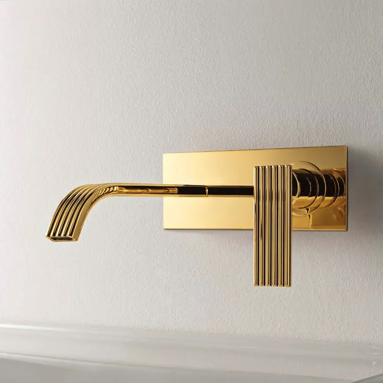 Waschtisch-Wandbatterie mit Platte Ios Treemme