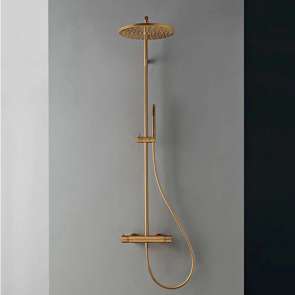 Wandmontierte Duschsäule mit Thermostatmischer Up + Treemme