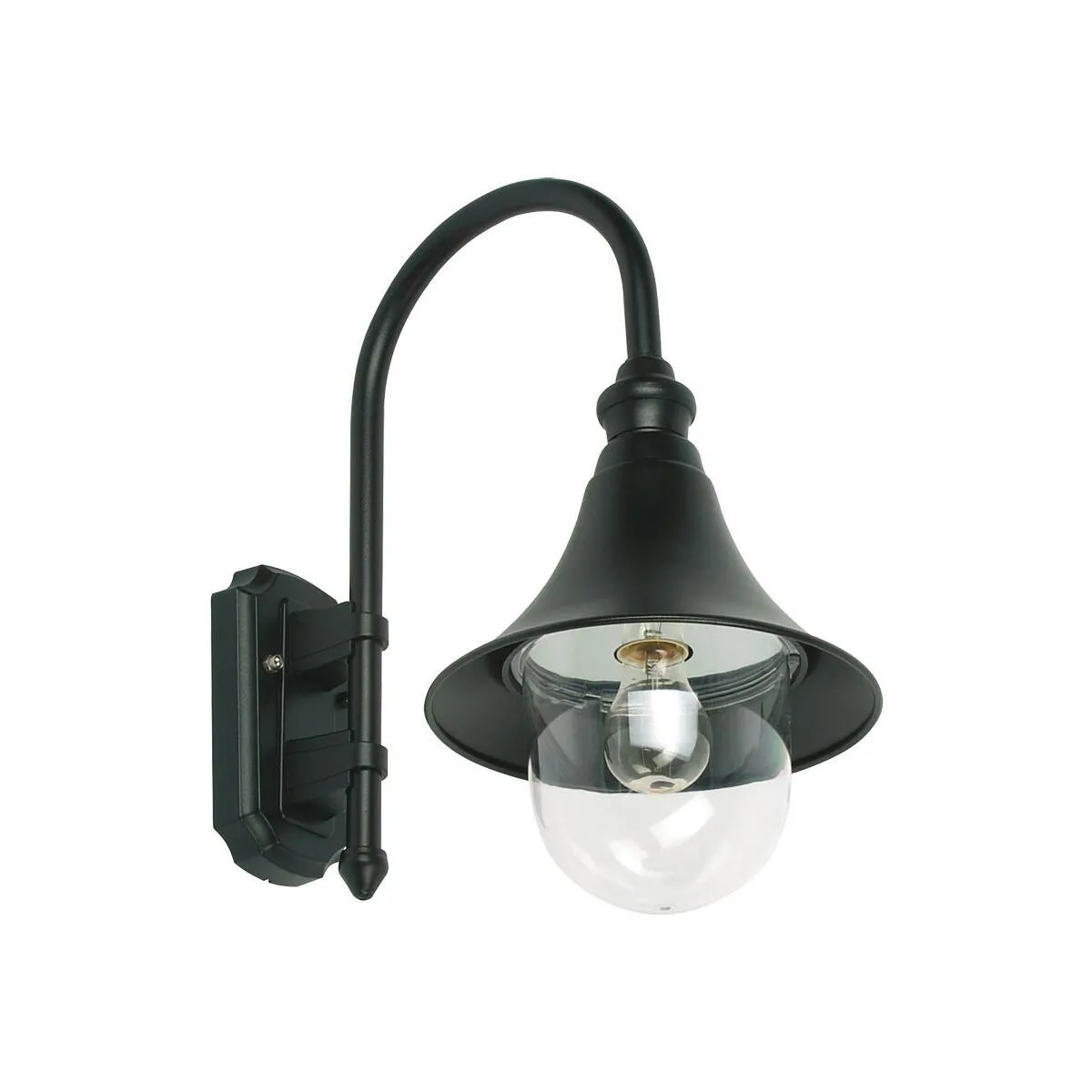 formschöne Außenwandleuchte rustikal in schwarz E27