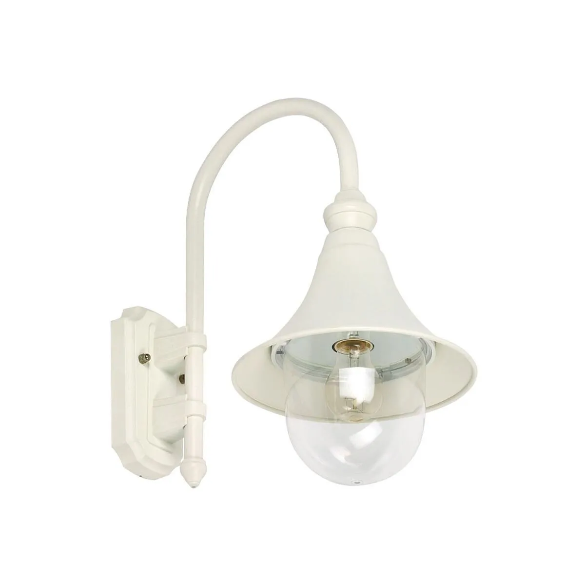 formschöne Außenwandleuchte rustikal in weiß E27