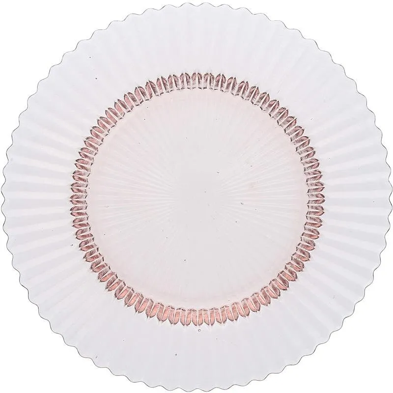 Archie Glasteller flach, Ø 21,5cm Pink