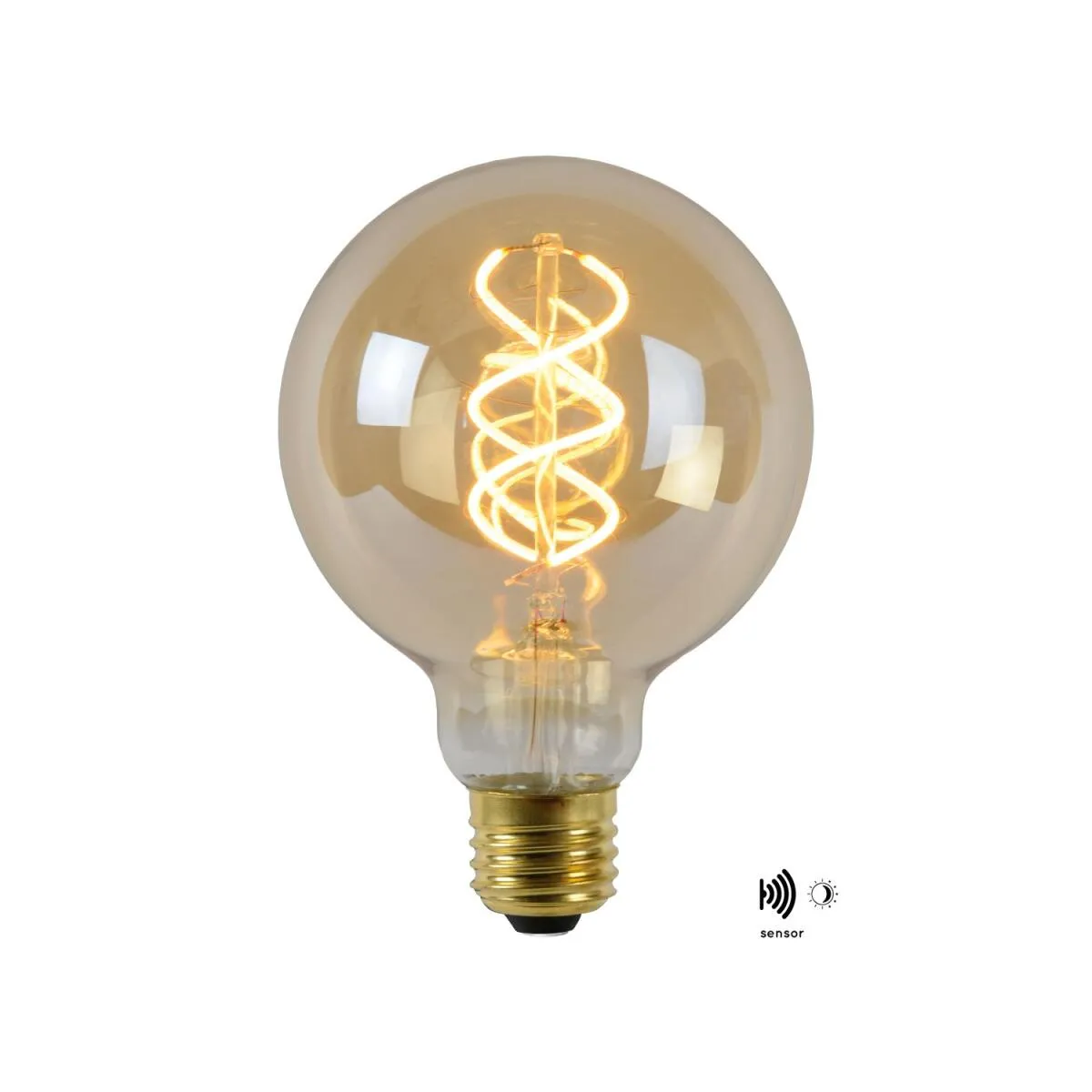 G95 TWILIGHT SENSOR Glühfadenlampe Außen Ø 9,5 cm LED E27 1x4W 2200K Amber