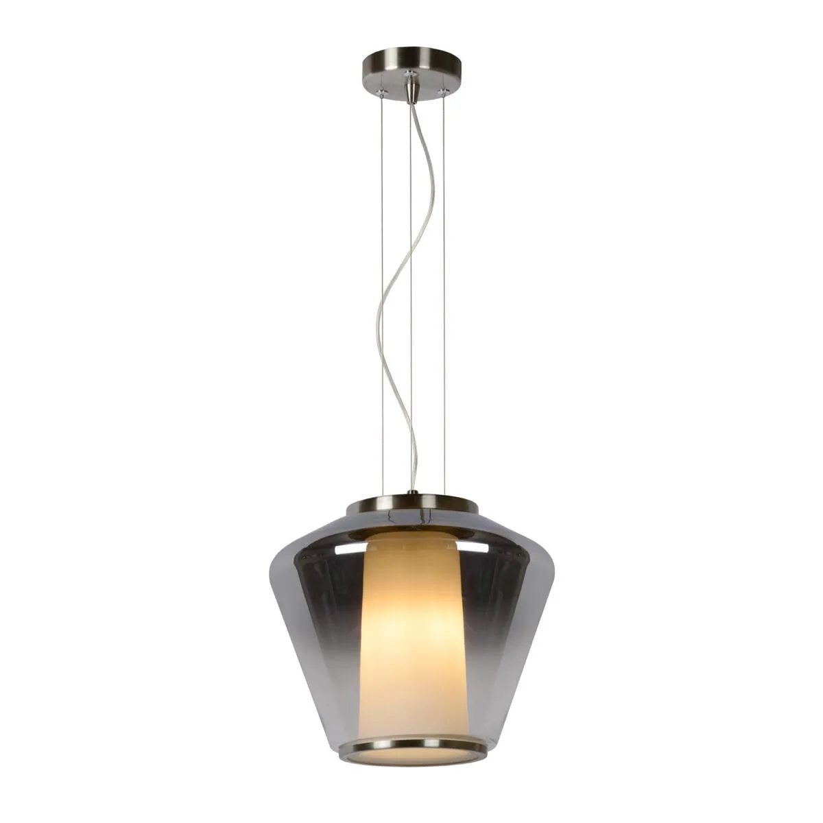 Glas Pendelleuchte Lucide Stian Ø30 cm Rauchglas