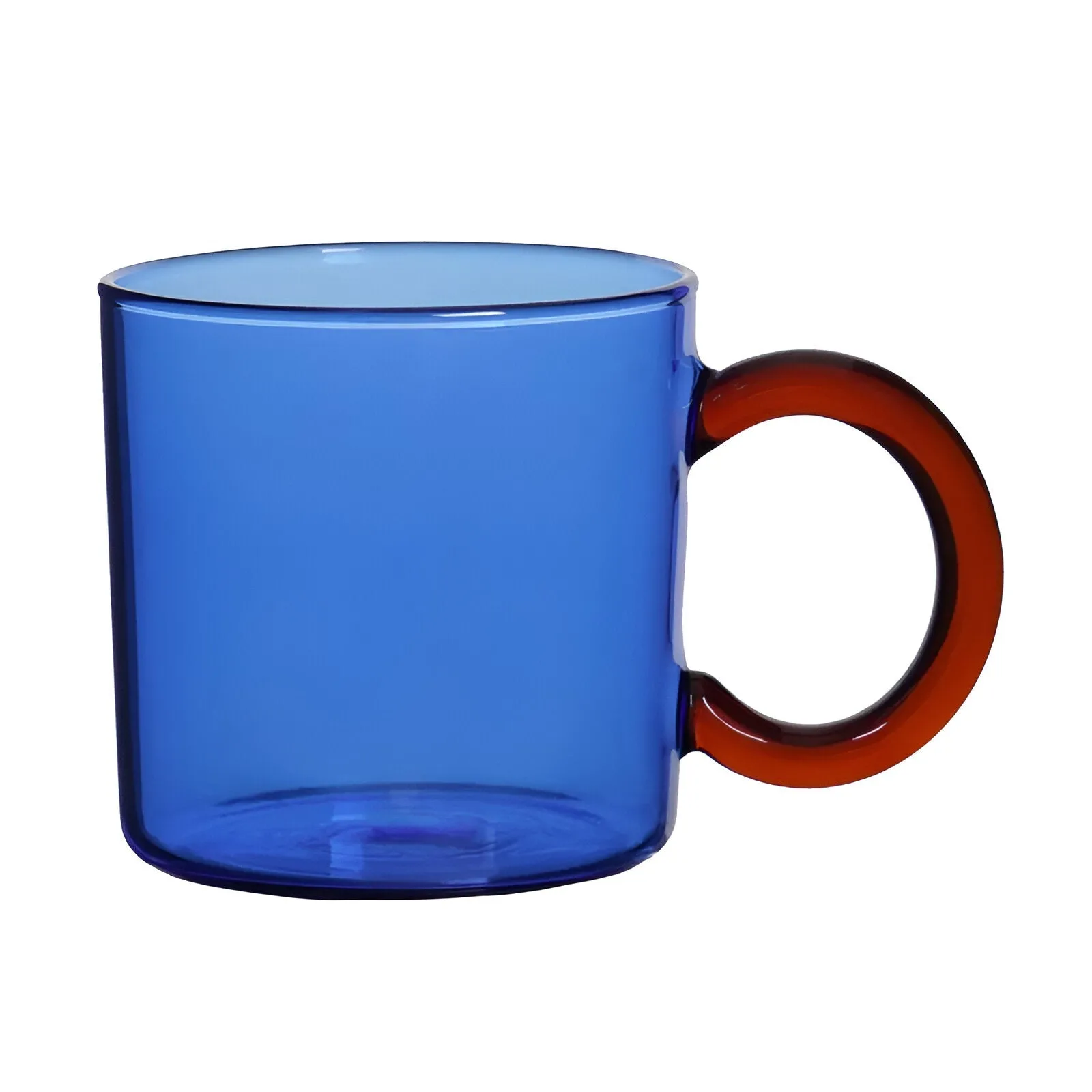 Glaskaffeetasse mit kontrastierendem Farbgriff