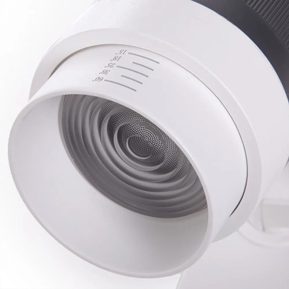 LED-Schienenstrahler 30W 2.700Lm CRI90 6000ºK „Kayla“ dreiphasig variable Blende 50.000H [GMD-FTL03-T-30-CW]