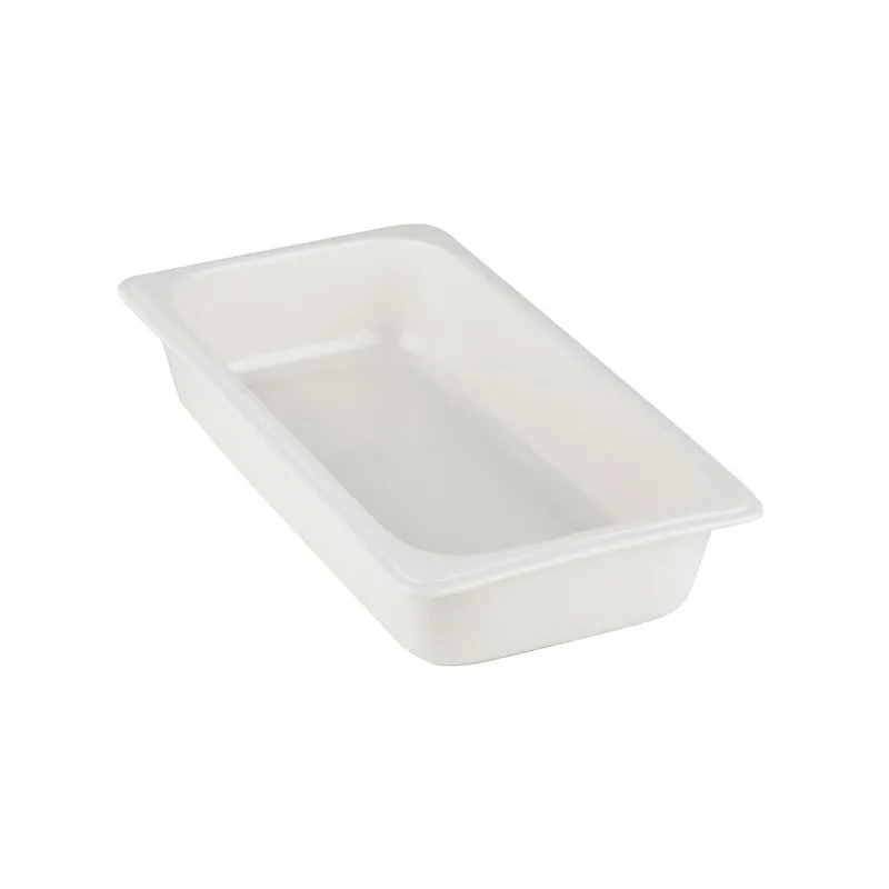GN-Behälter 1/3 aus Porzellan in weiß, 32,5 x 17,6 cm, H: 6 cm, bis 220°C