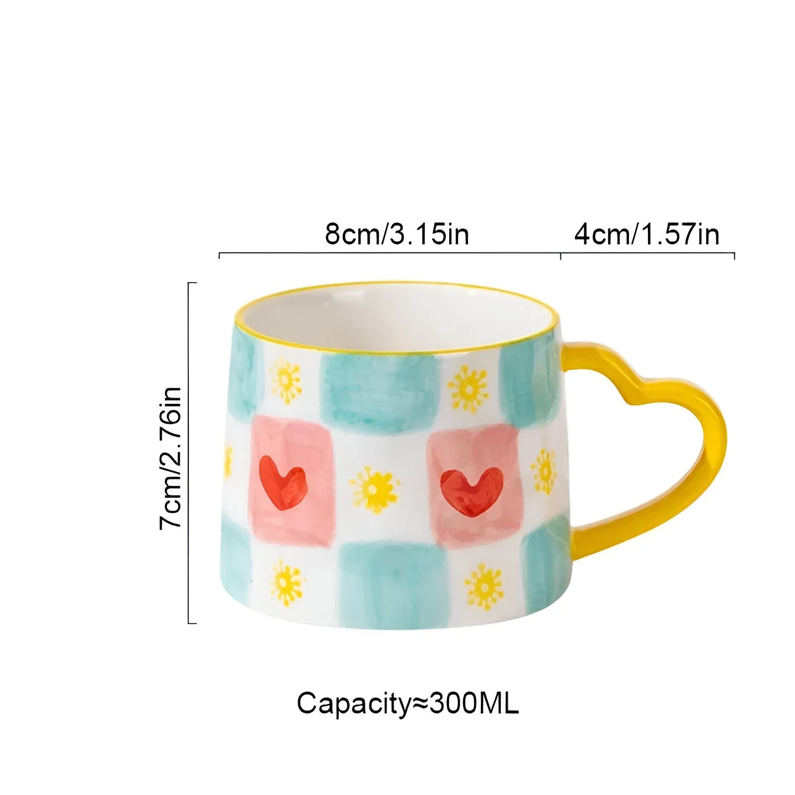 Handbemalte Liebesherzdesign Kaffeetasse