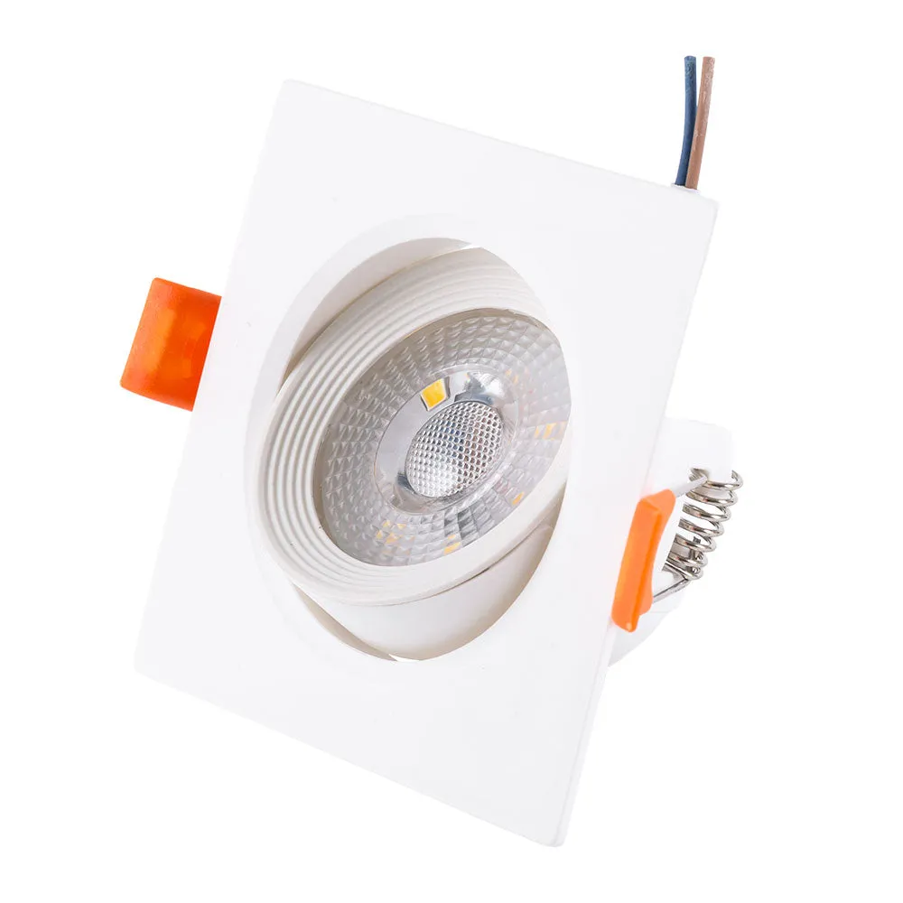 LED-Downlight-Strahler 7W 630Lm 6000ºK Rechteckig neigbar 40.000H [HO-DLPL-CUAD-7W-CW]