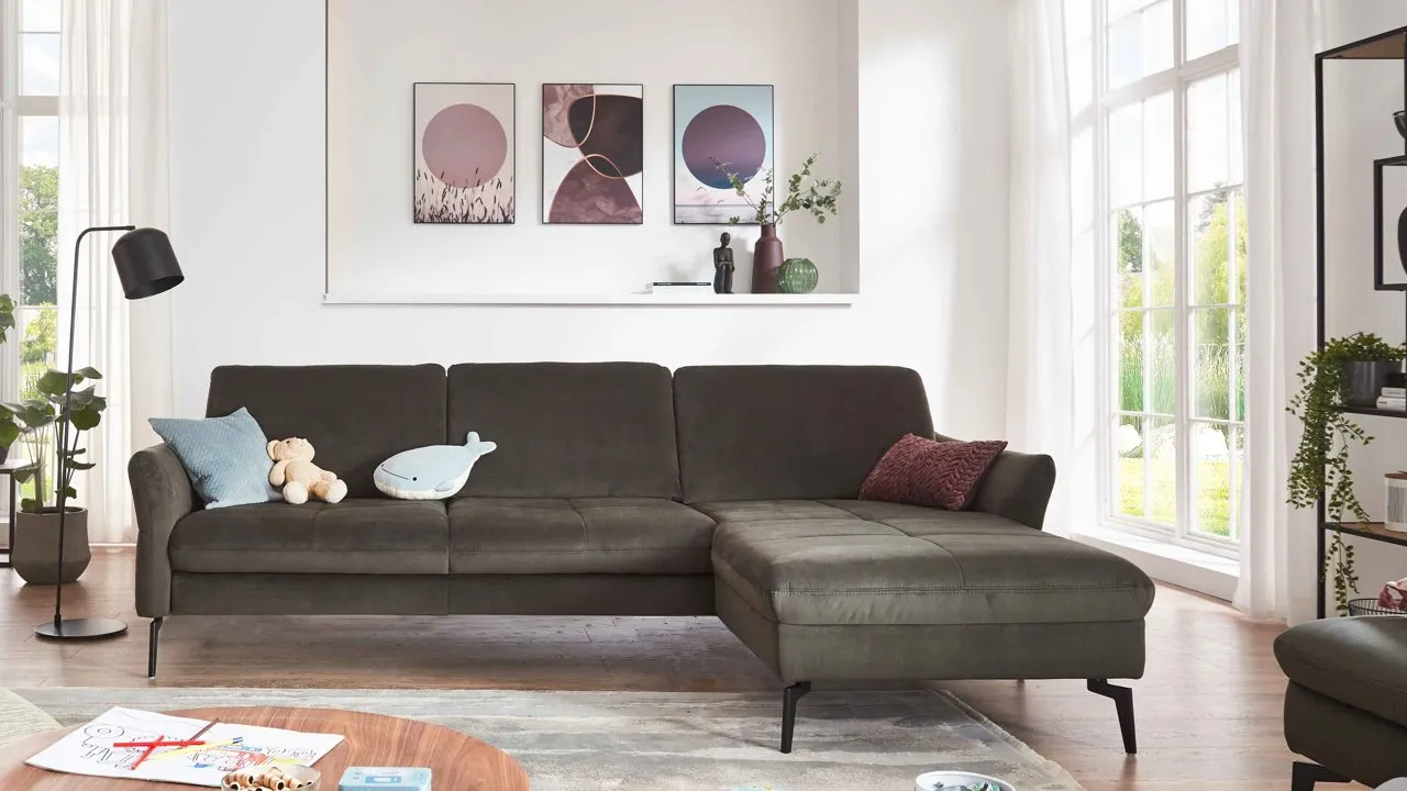 Wohnlandschaft (Basismodell) Salsa olive | 280 x 179 cm