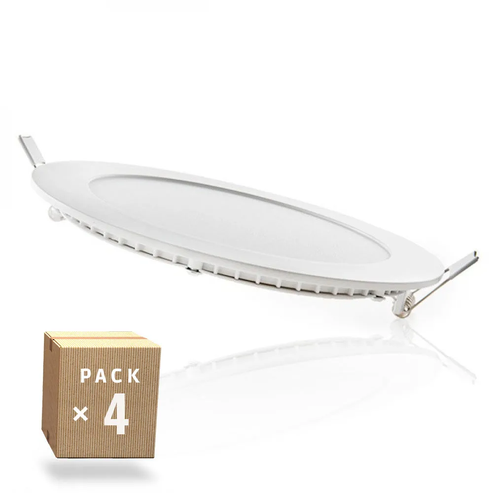 4er-Pack LED-Panels 12W 1200Lm 4200ºK 40.000H [GR-RDP09-12W-W-PK4-AP]