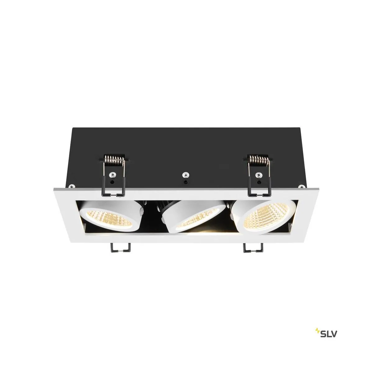 KADUX, Deckeneinbauleuchte, triple, 3000K, 38°, IP 20, quadratisch, weiß