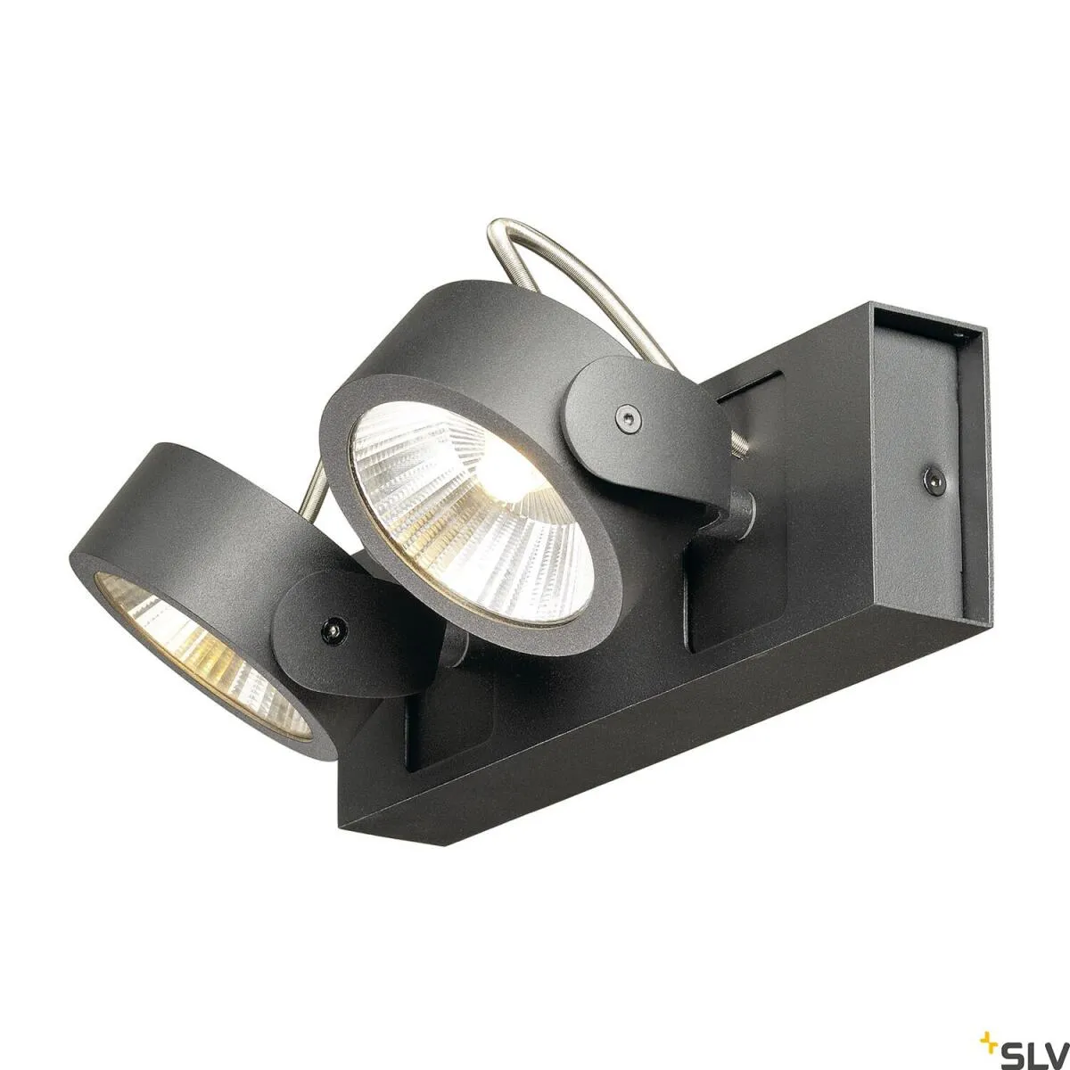 KALU, Wand- und Deckenleuchte, zweiflammig, LED, 3000K, schwarz, 60°