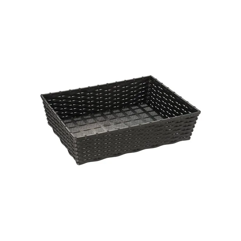 Korb WICKER LOOK schwarz, 39,5 x 29,5 cm, Höhe 10 cm