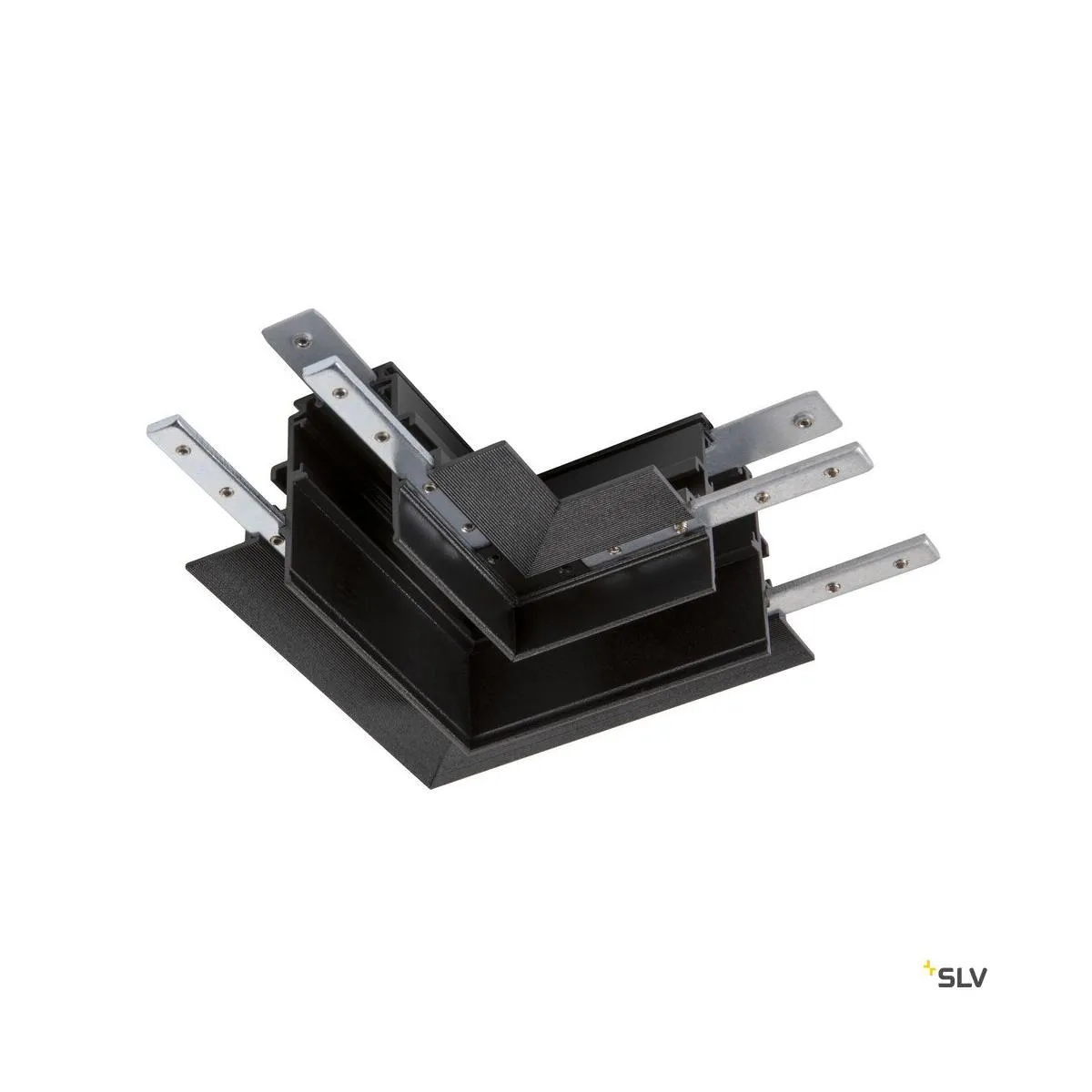 L-Verbinder, 48V TRACK, für Einbauschiene tief, links, schwarz