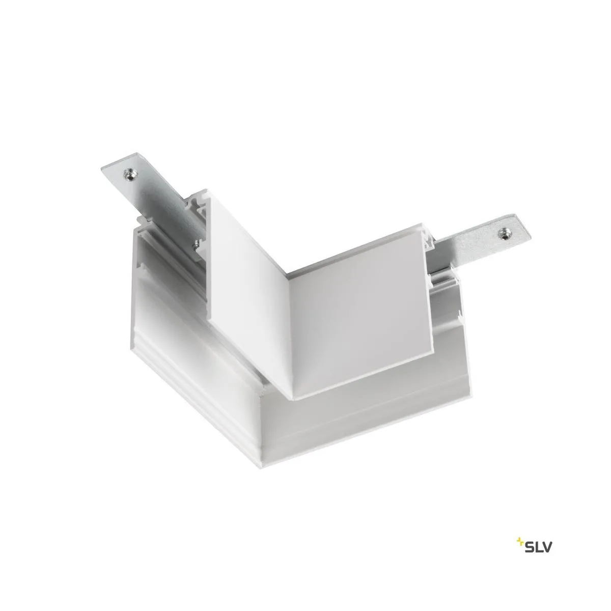 L-Verbinder mechanisch, 48V TRACK, für Aufbauschiene tief, rechts, weiß