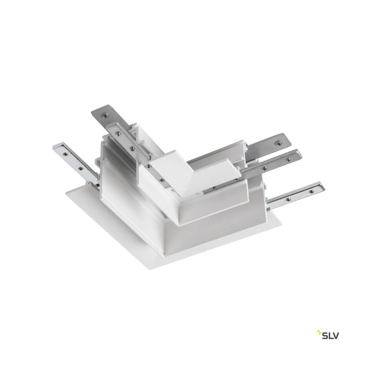 L-Verbinder mechanisch, 48V TRACK, für Einbauschiene tief, links, weiß