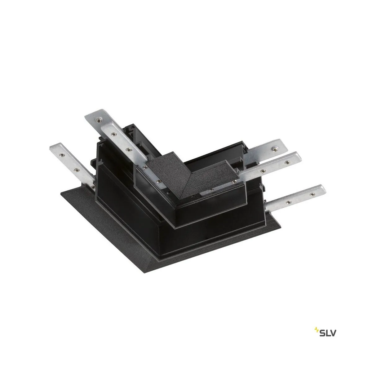 L-Verbinder mechanisch, 48V TRACK, für Einbauschiene tief, rechts, schwarz