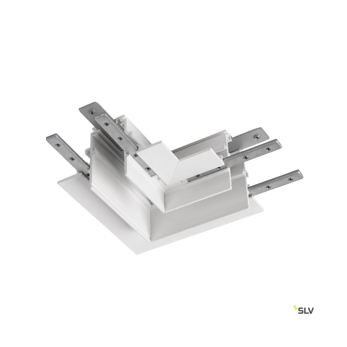 L-Verbinder mechanisch, 48V TRACK, für Einbauschiene tief, rechts, weiß