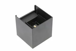 GTV hochwertige LED Wandleuchte MISSOURI 7W IP54 eckig schwarz - neutralweiß (4000K)