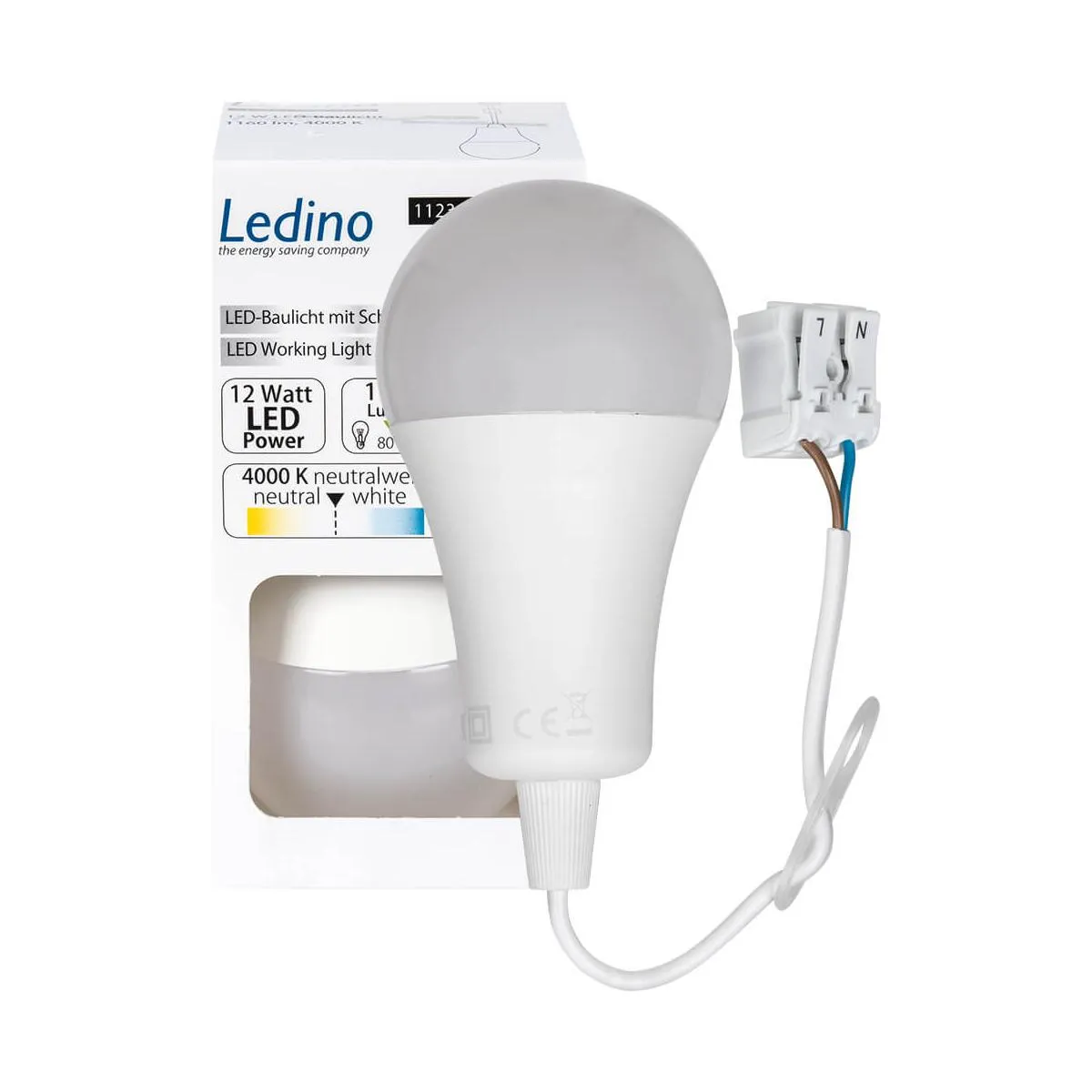 LED-Baulicht AGL LED/230V/12W (80W) 1160 lm 4000K opal/weiß