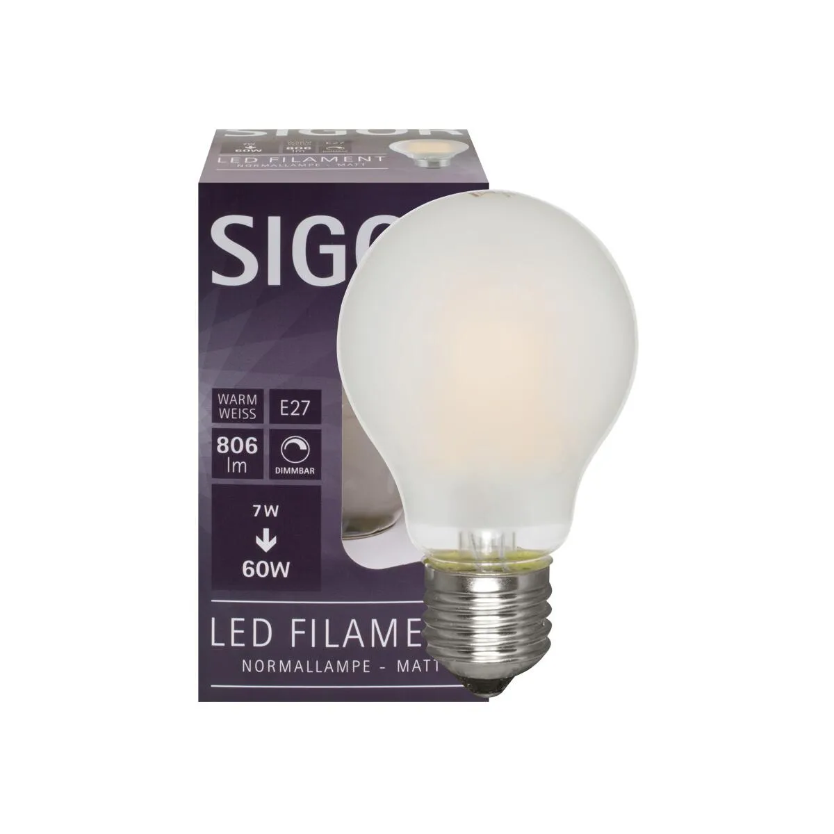 LED-Fadenlampe, AGL-Form,E27/6,5W, matt, 806 lm,2700K, L 103, Ø 60