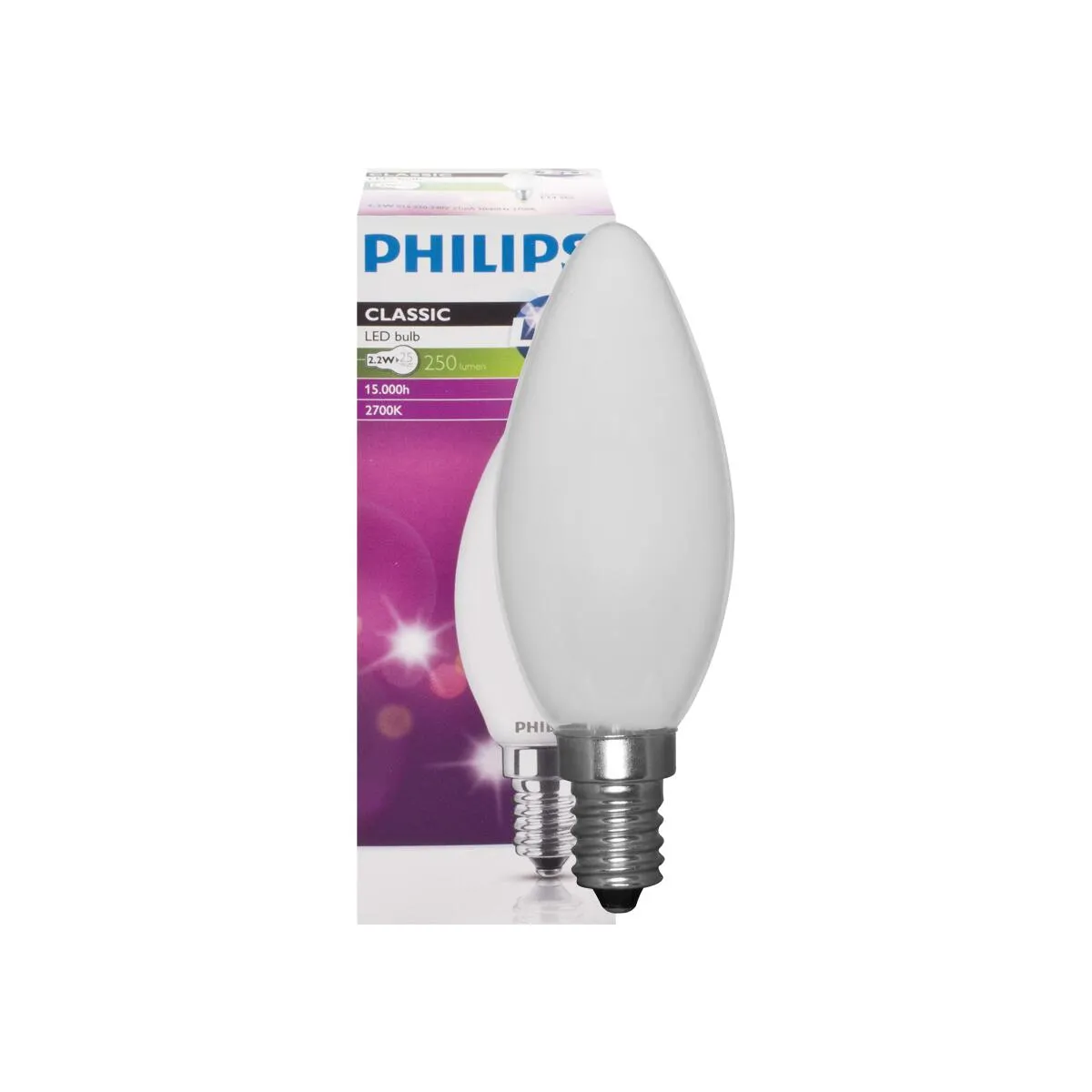 LED-Filament-Lampe CorePro LEDcandle 2,2W 250lm Kerzen-Form, matt, E14, 2700K