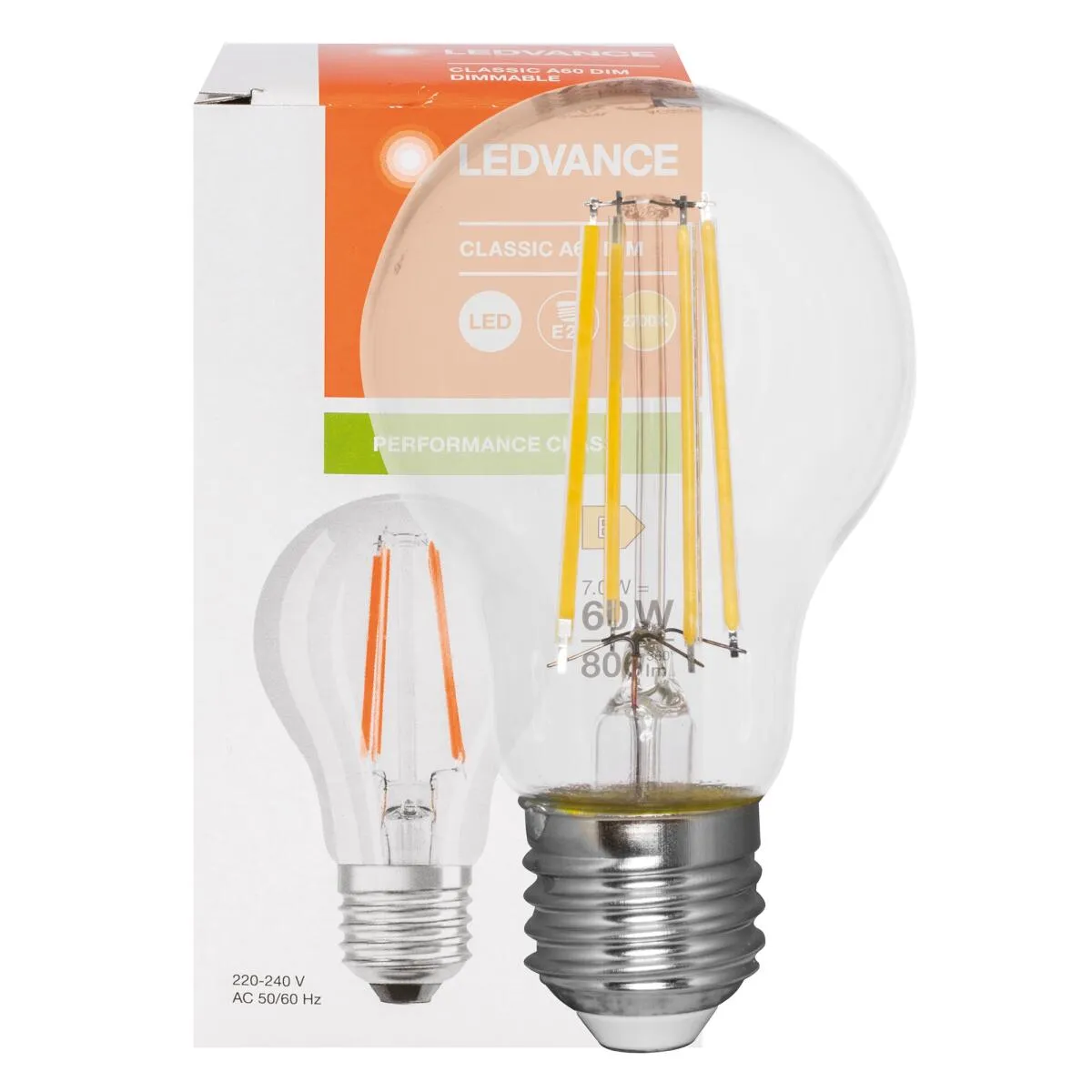 LED-Filament-Lampe E27 PHARATHOM DIM AGL-Form 6,5W klar 806lm 2700K