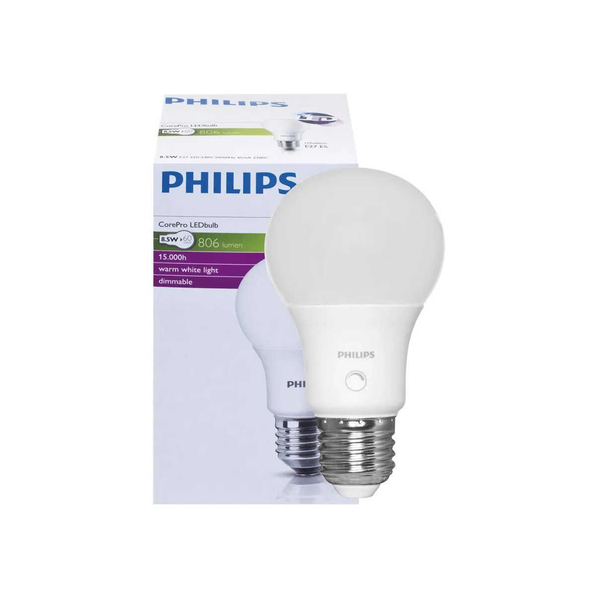 LED-Lampe COREPRO LEDBULB, AGL-Form, matt, E27/230V, Lebensdauer 15.000 Stunden