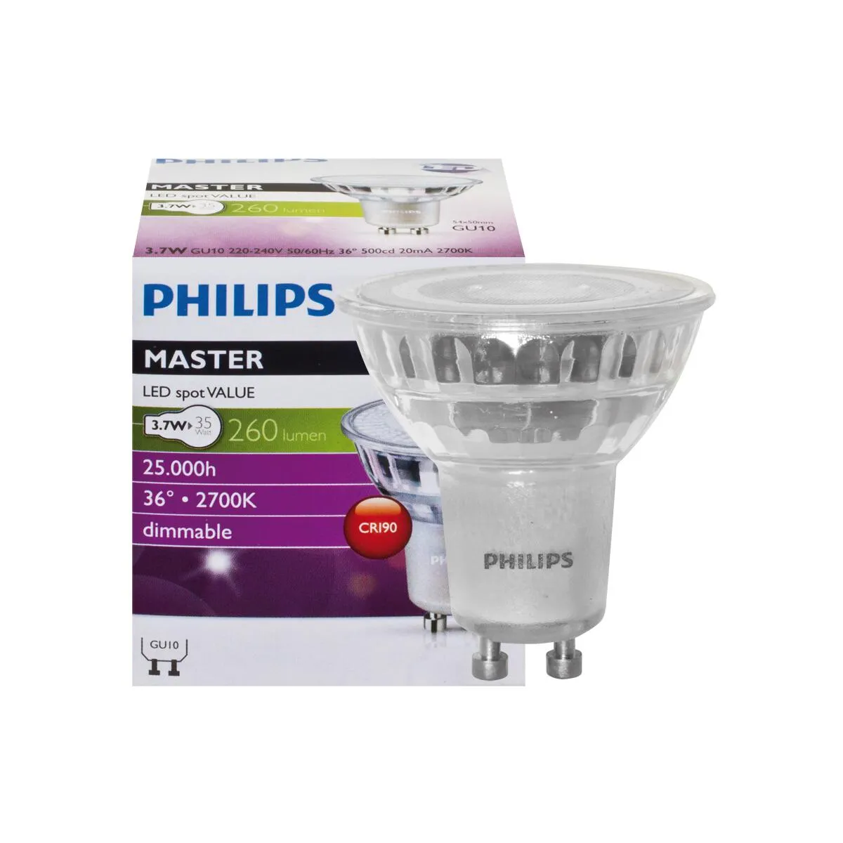 LED-Reflektorlampe 270lm 2700K PAR16 MASTER LEDSPOT VALUE 36° GU10