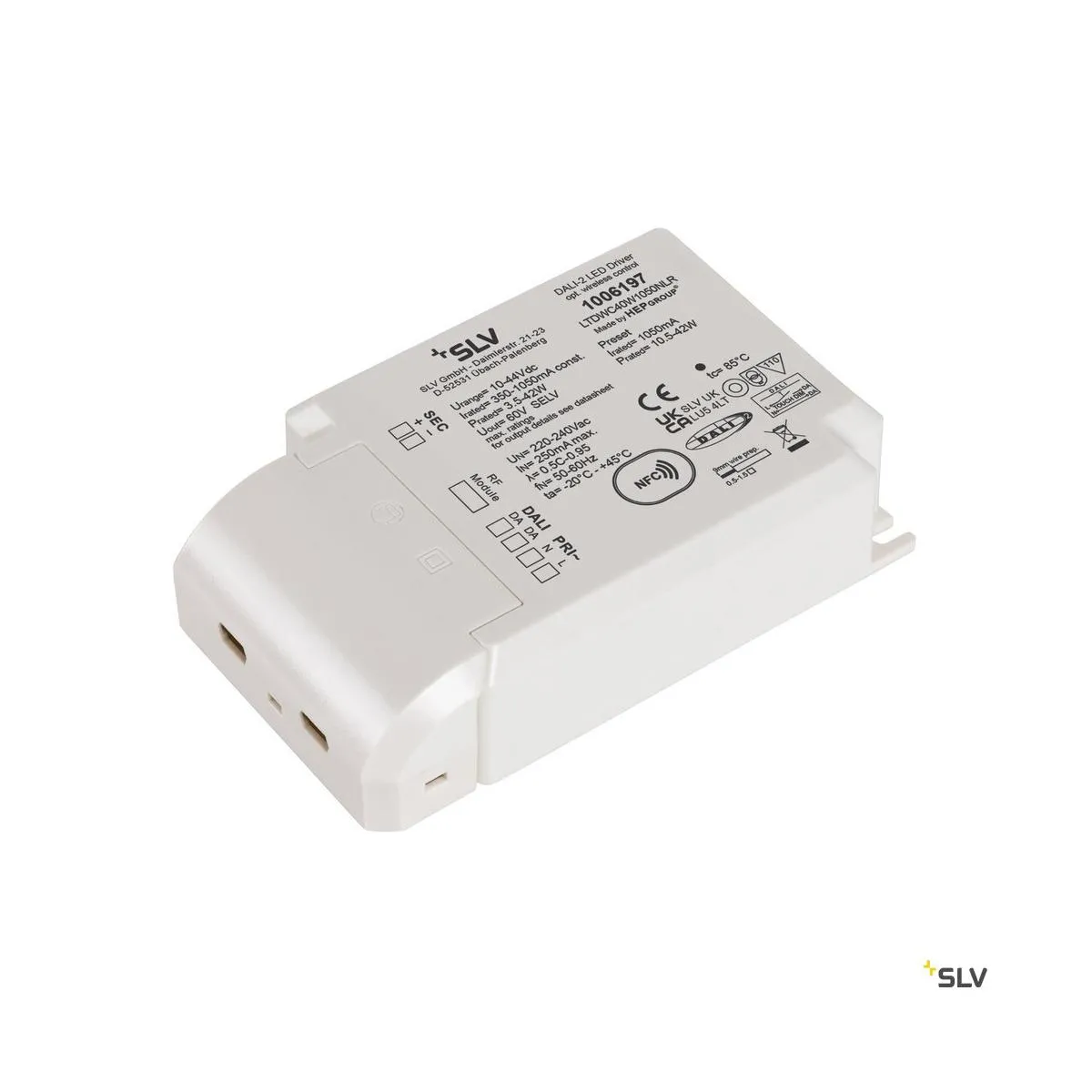 LED Treiber, 40W 1050mA DALI dimmbar mit RF-Schnittstelle LED-Treiber weiß DALI