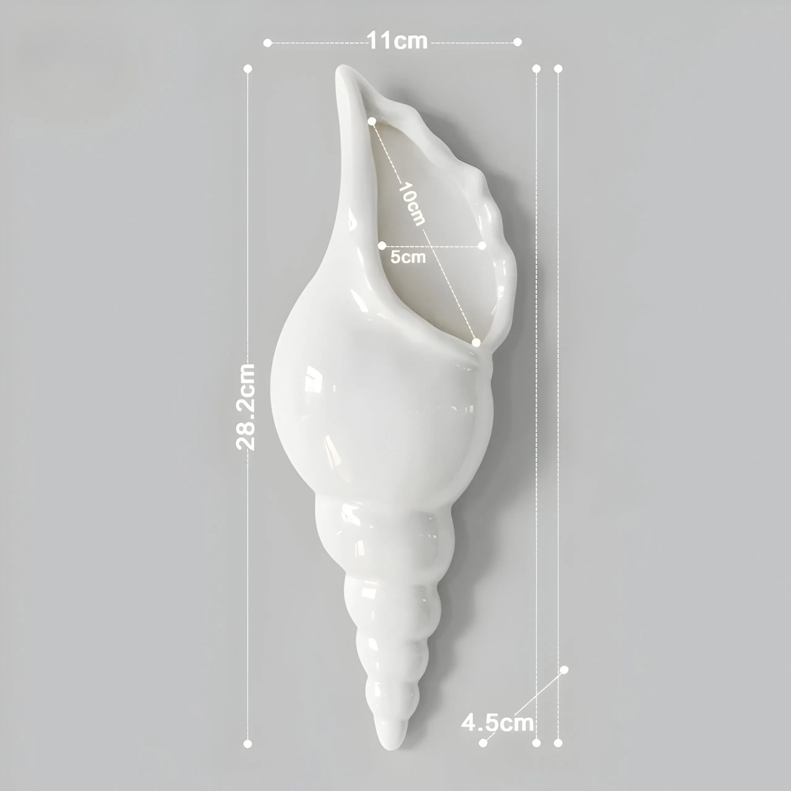 Garduru Vase - Moderne Weiße Keramik Muschelschale Blumenvase