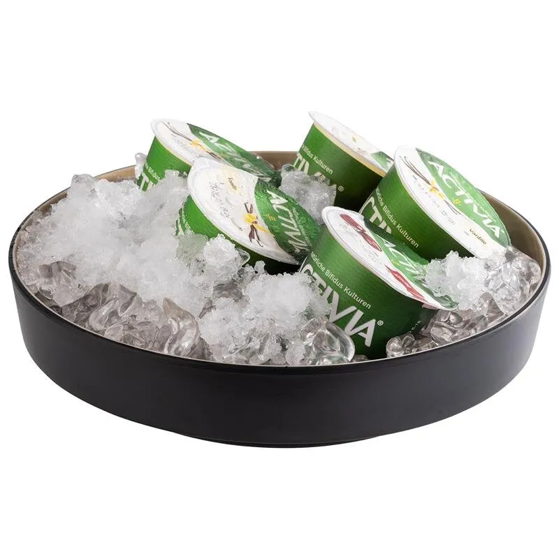 Melamin Schale FRIDA, Ø 25,5 cm, H: 6 cm, Holzoptik/schwarz, mit Abtropfeinsatz