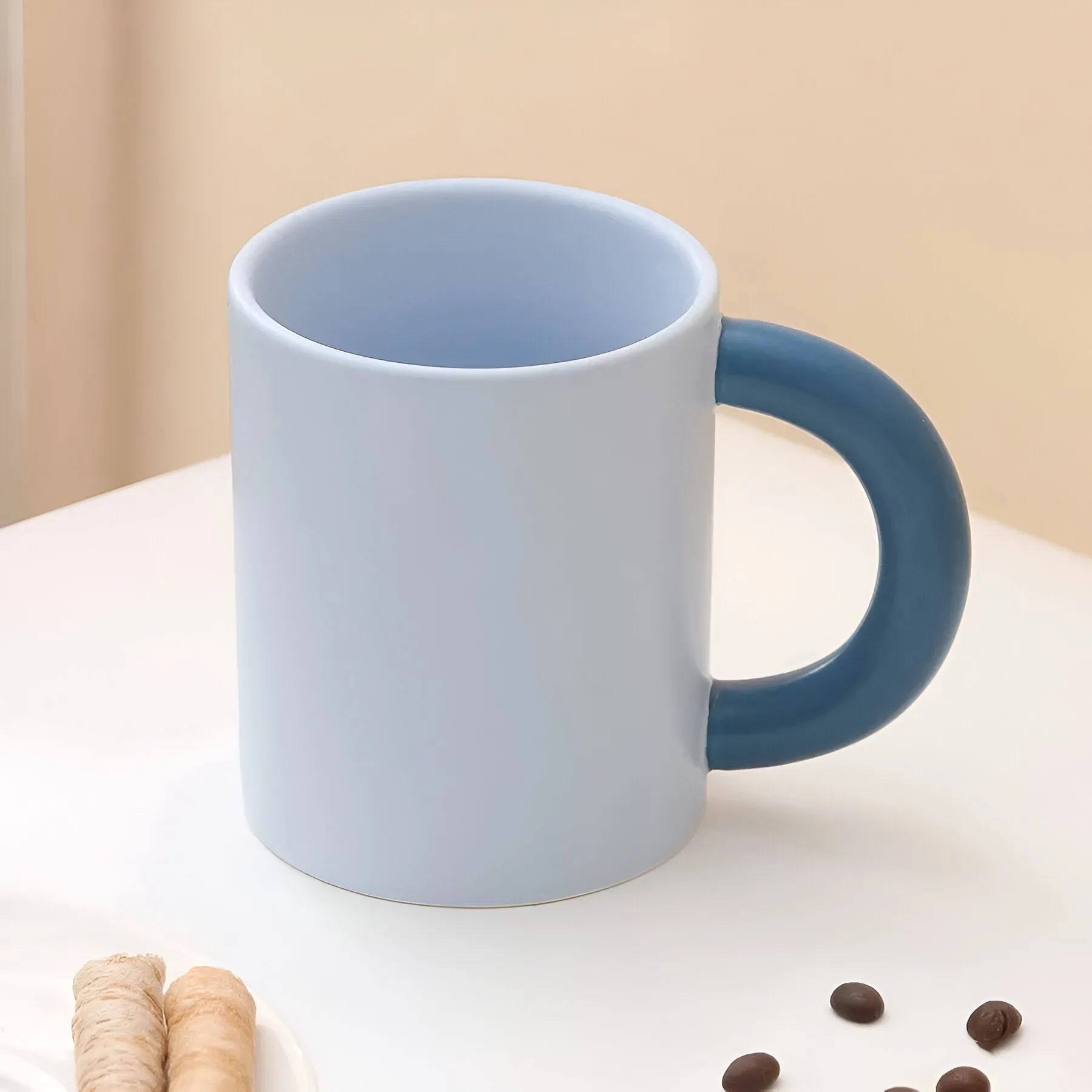 Minimalist Einfarbige Gesplittete Kaffeetasse