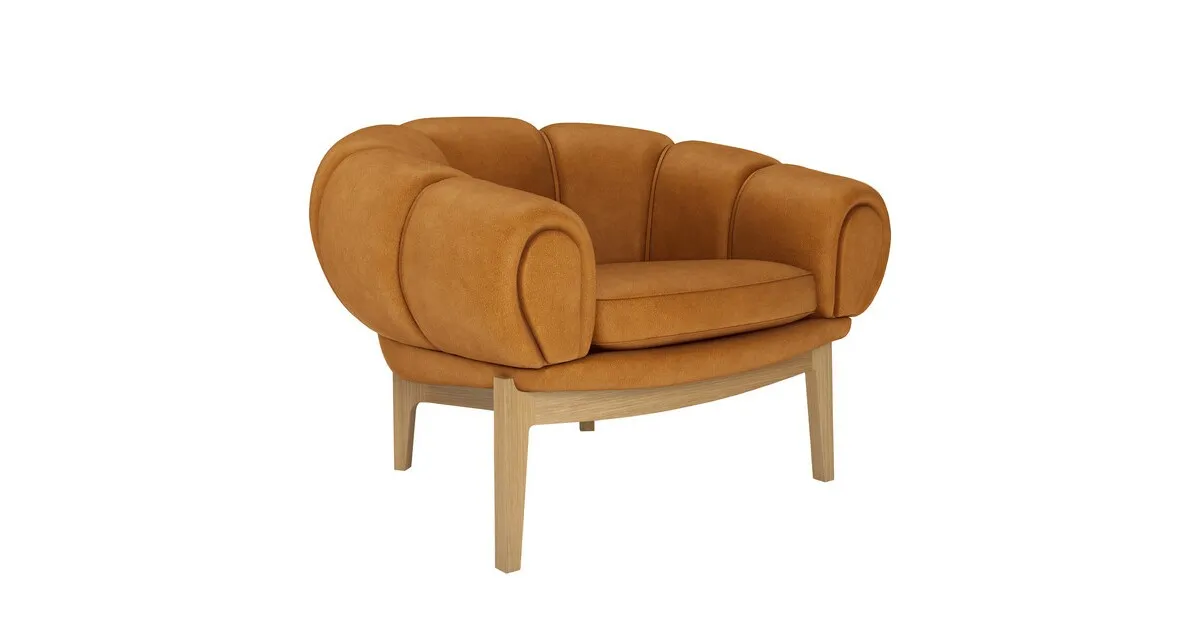 Croissant Lounge Chair Leder