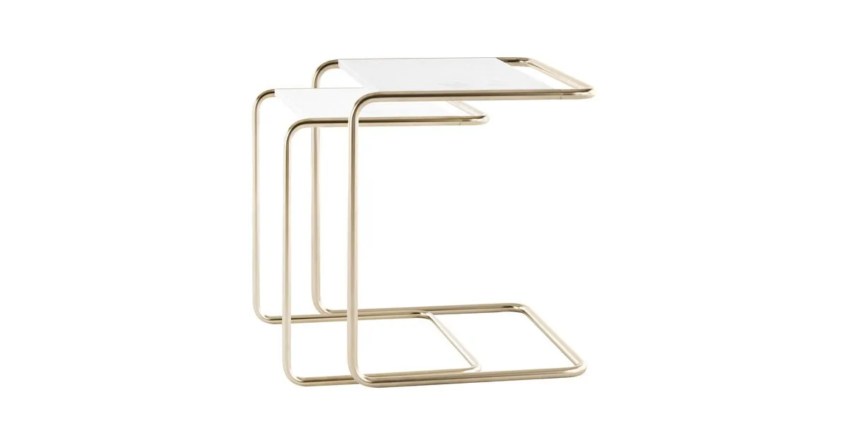 JS. THONET a personal Interpretation by Jil Sander B 97 Nordic Beistelltisch 2er Set Marmor