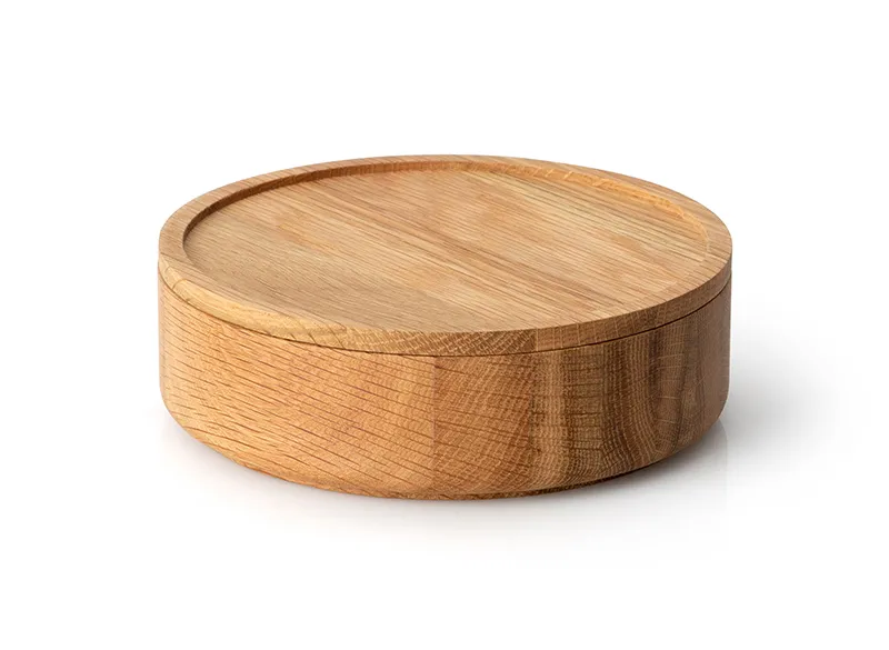 Dose mit Deckel Eiche | Ø 19 x 6 cm