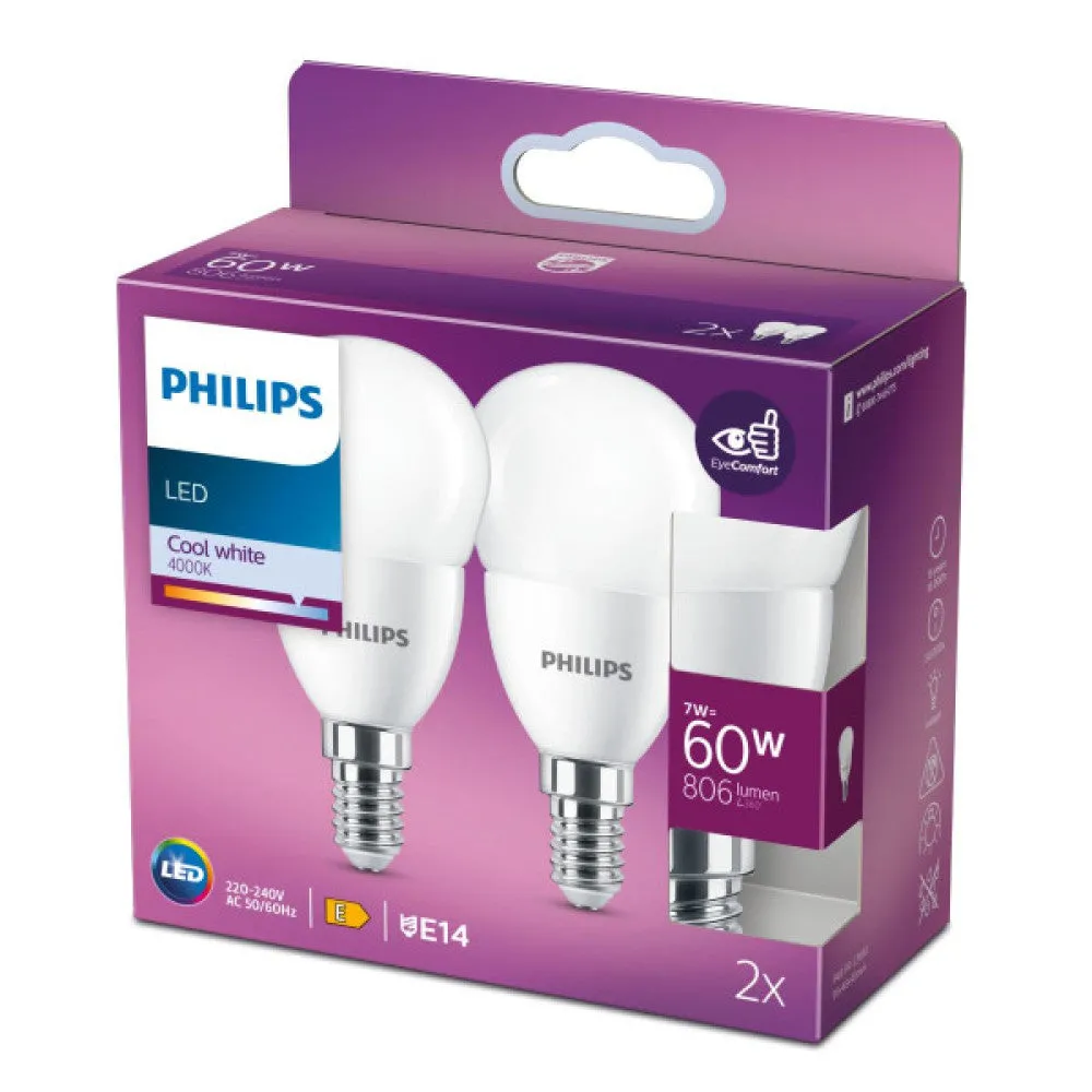 Philips/Signify P48 E14 LED-Glühbirne 7W 806Lm 4000ºK Matt 15000H [PH-8719514310230]