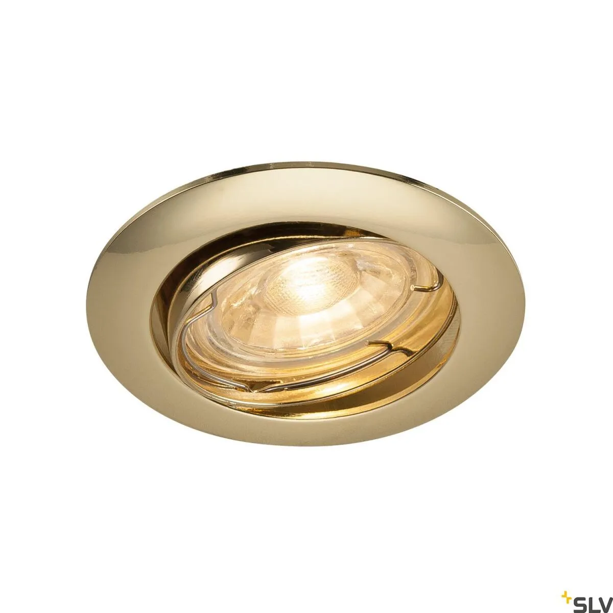 PIKA, Deckeneinbauleuchte, QPAR51, schwenkbar, messing, max. 50W