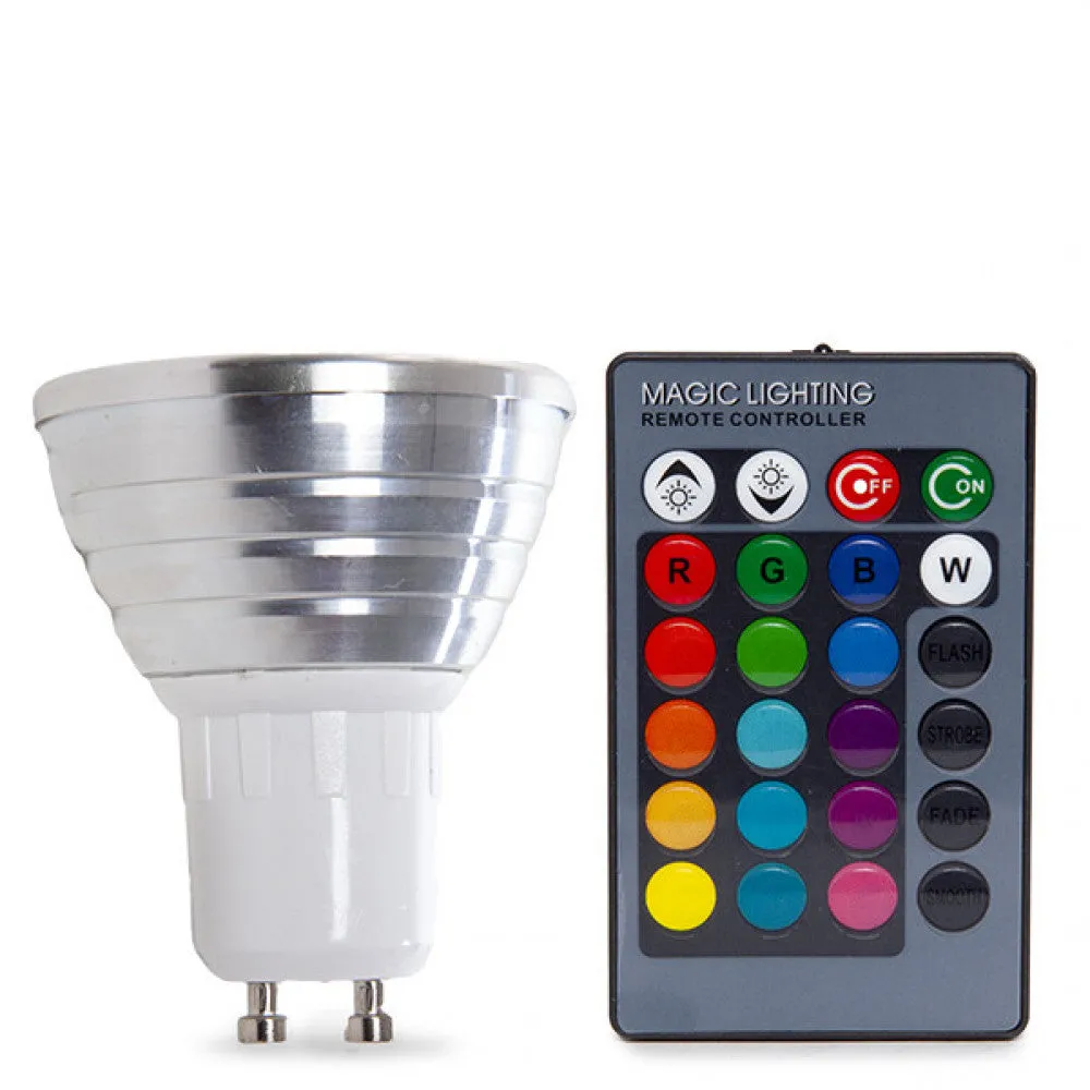 GU10 3W RGB LED-Glühbirne Fernbedienung 40.000H [PL187220-GU10]