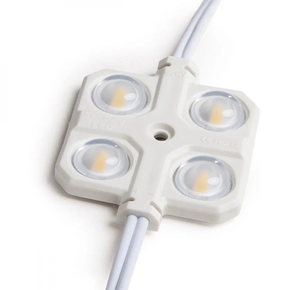 Modul 2W 150Lm 6000ºK 4 LEDs PRO 5630 eingespritzt IP67 optisch 50.000H [RA-BL-5630W04-LENS-R-CW]