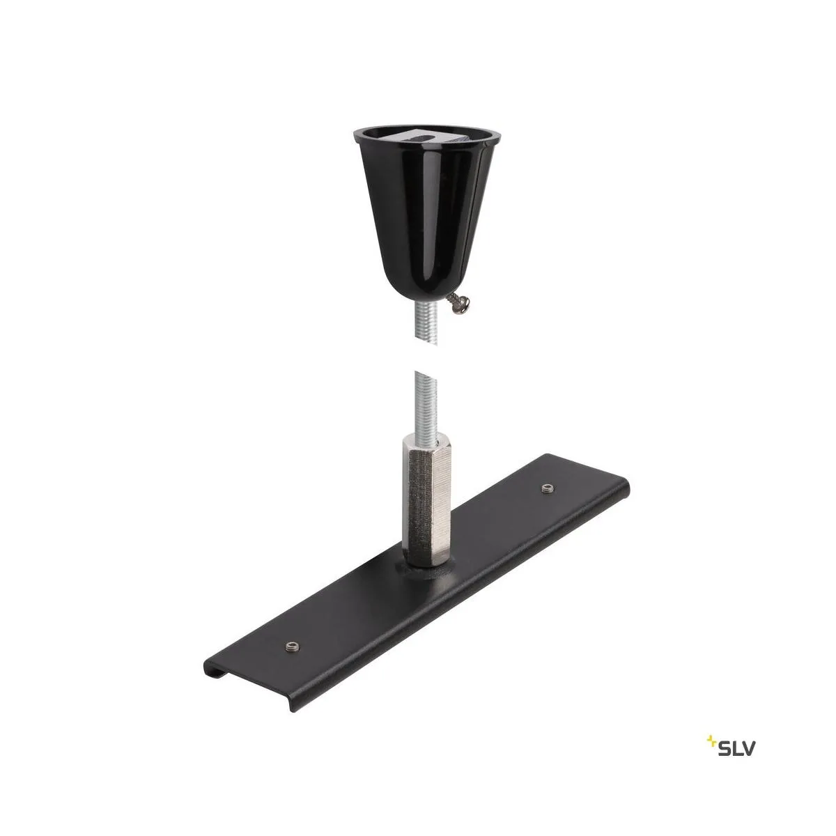 Schienenverstärkungsplatte mit Aufhängungsset, 48V TRACK, 1m Stange, schwarz