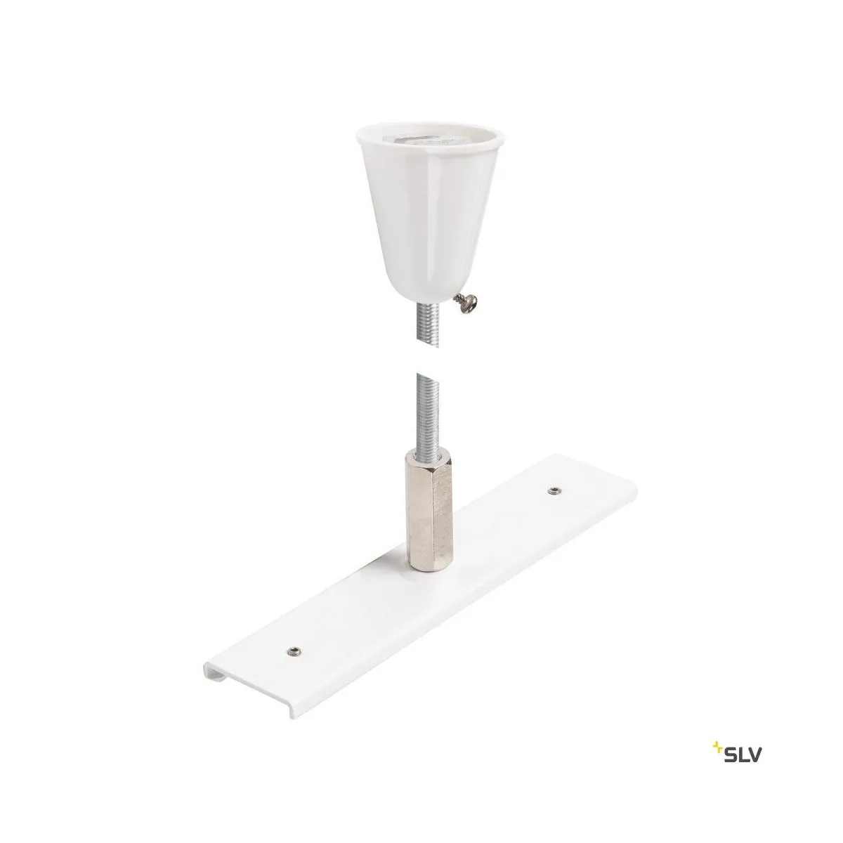 Schienenverstärkungsplatte mit Aufhängungsset, 48V TRACK, 1m Stange, weiß