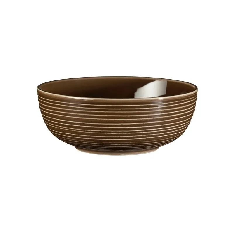 Terra, Erdbraun, Foodbowl rund mit Relief, Ø 20,4 cm, Inhalt: 172 cl