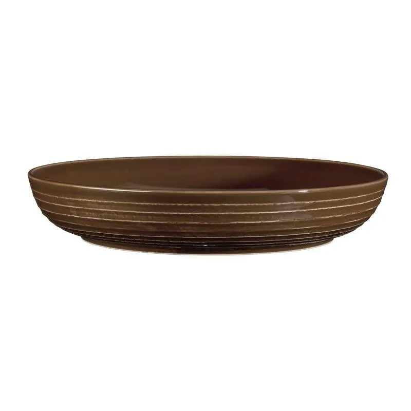 Terra, Erdbraun, Foodbowl rund mit Relief, Ø 28,4 cm, Inhalt: 227 cl
