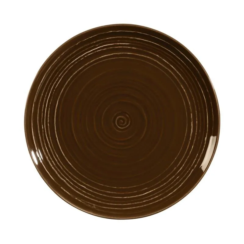 Terra, Erdbraun, Frühstücksteller rund mit Relief, Ø 22,7 cm