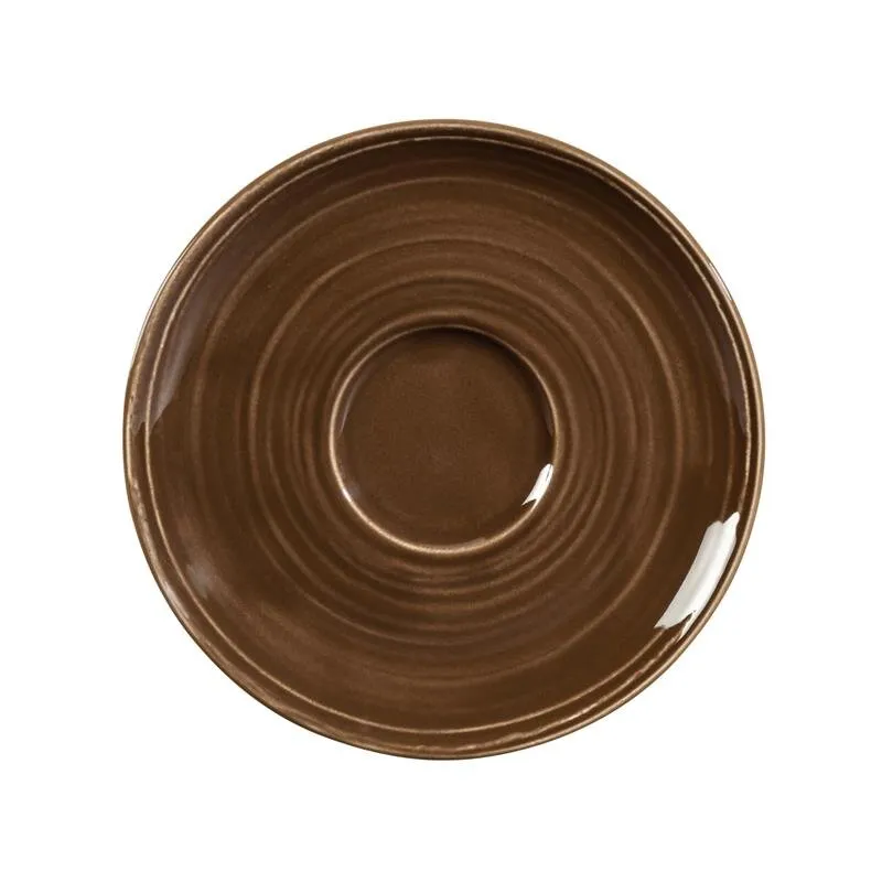 Terra, Erdbraun, Kombi-Untertasse rund mit Relief, Ø 16,1 cm