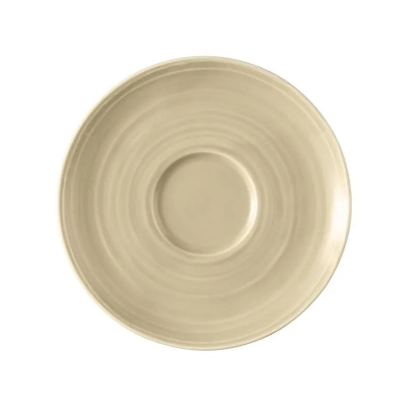 Terra, Sandbeige, Kombi-Untertasse rund mit Relief, Ø 16,1 cm
