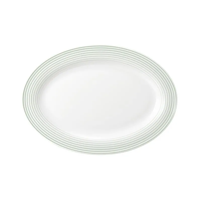 Blues, Salbeigrün, Platte ovel, 25,4 x 18,1 cm